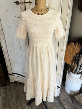 DownEast Juliette smocked bodice dress